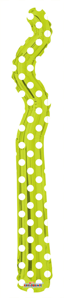 14" Airfill Only Kurly Zig Zag Kiwi Dots Balloon