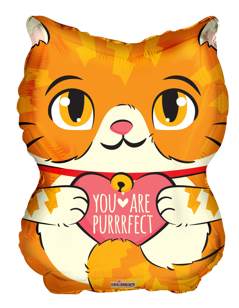 18" Purrfect Cat Shape Foil Balloon