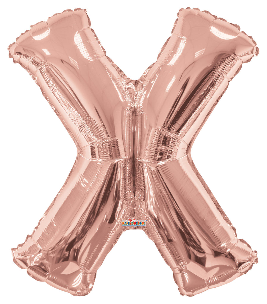 34" Letter X Rose Gold Shape Balloon