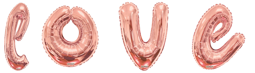 Uninflated 36" Rose Gold Love Script Assortment Balloon Brand Name Convergram