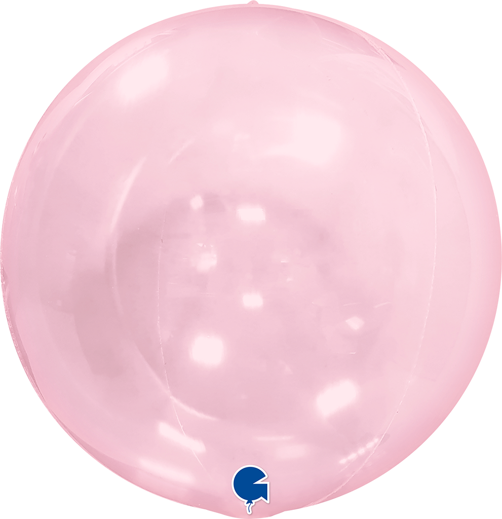 15" (22" Deflated) Transparent Pink Globe Balloon