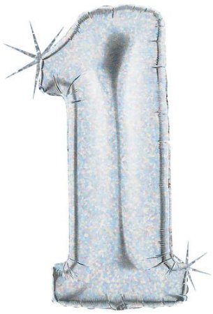 40" Holographic Number 1 Megaloon Balloon