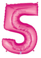 40" Large Number Balloon 5 Pink