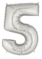 40" Megaloon Large Number Balloon 5 Silver