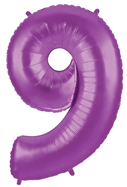 40" Large Number Balloon 9 Purple