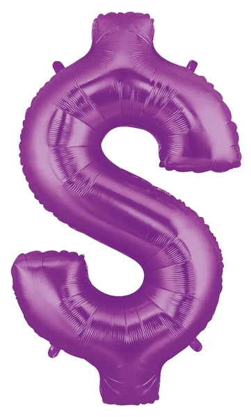 40" Megaloon Dollar Sign Purple $ Balloon