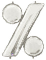 40" Megaloon Foil BalloonPercentage Symbol ( % ) Silver