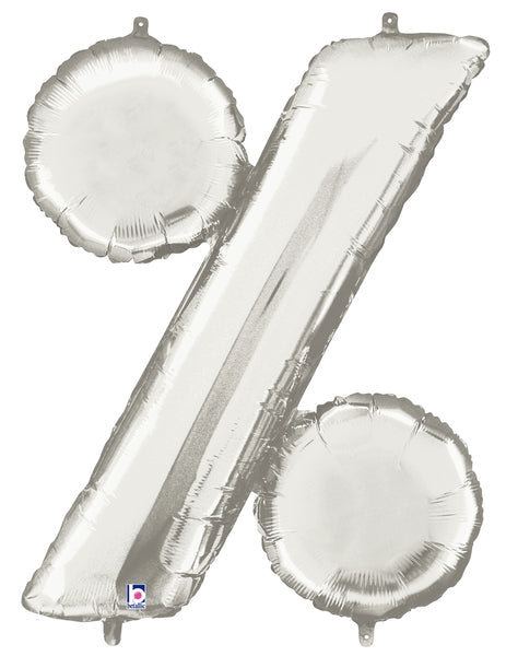 40" Megaloon Foil BalloonPercentage Symbol ( % ) Silver