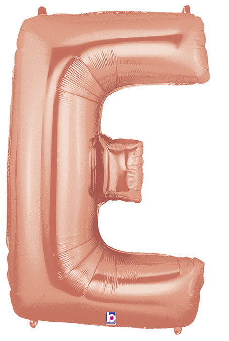 40" Foil Shape Megaloon Balloon Letter E Rose Gold