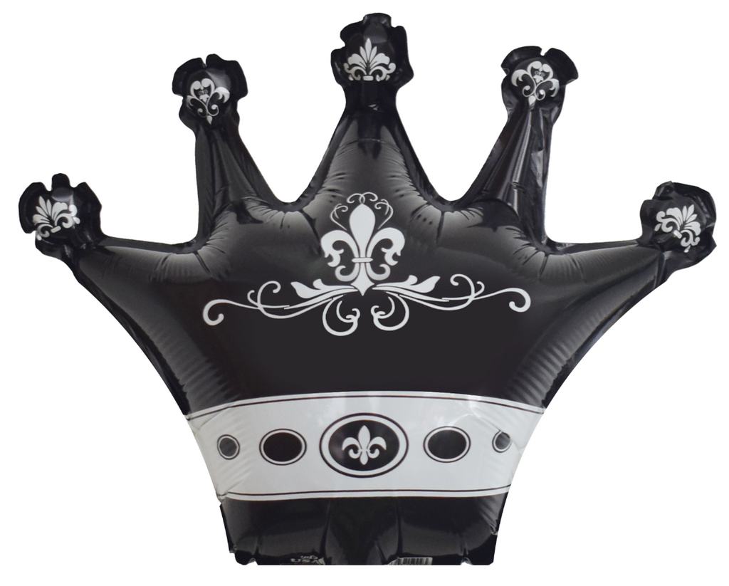 14" Black Airfill Only Crown Shape Air Filled PU Balloon