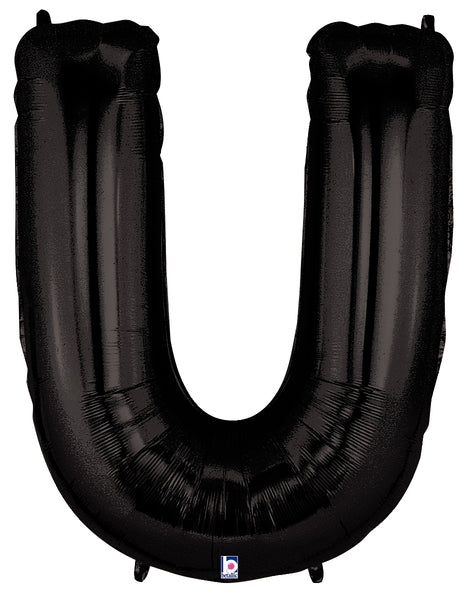 40" Megaloon Large Foil Letter Shape Balloon U Black