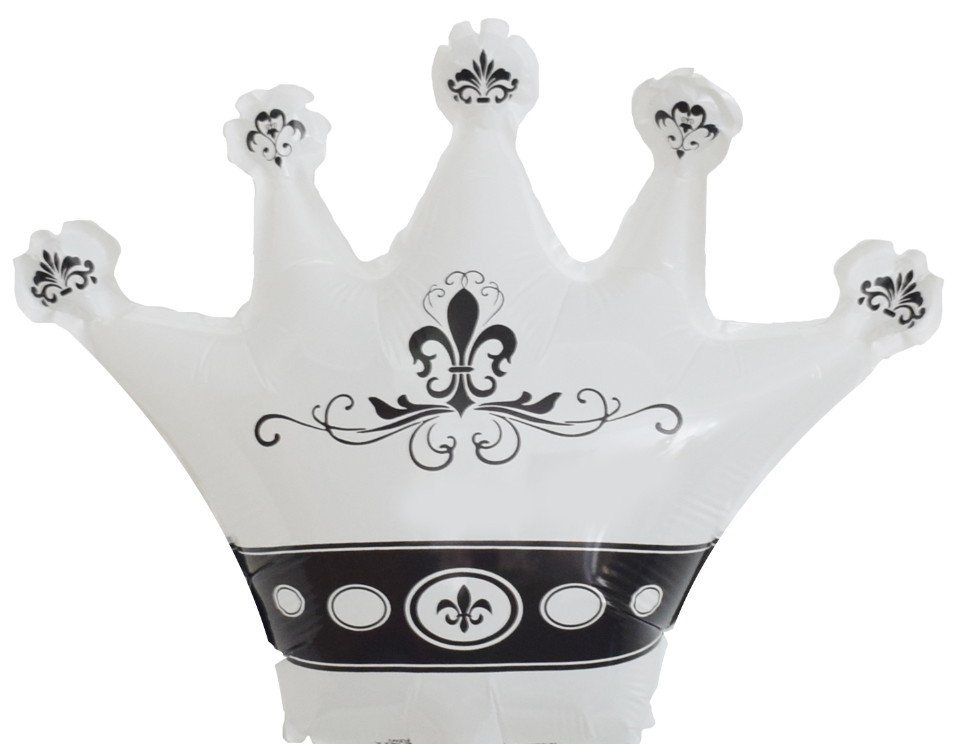14" White Airfill Only Crown Shape Air Filled PU Balloon
