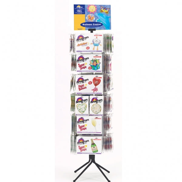 72" Balloon Merchandising 48-Peg Floor Spinner Black