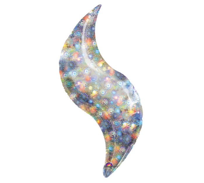 19" Airfill Only Mini Holo Fireworks Curve Balloon