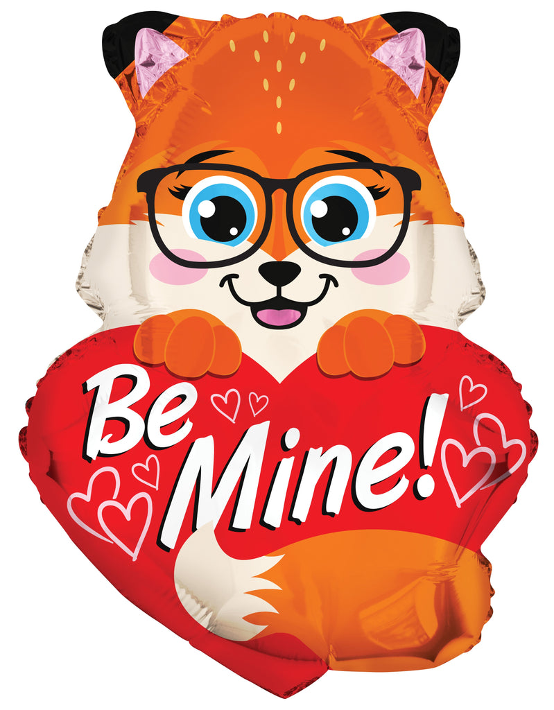 18" Be Mine Fox Foil Balloon