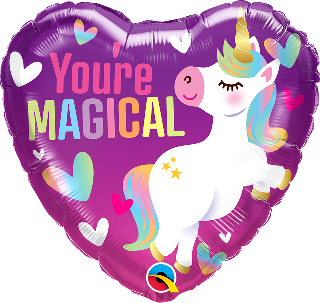 18" Heart You're Magical Unicorn Foil Balloon