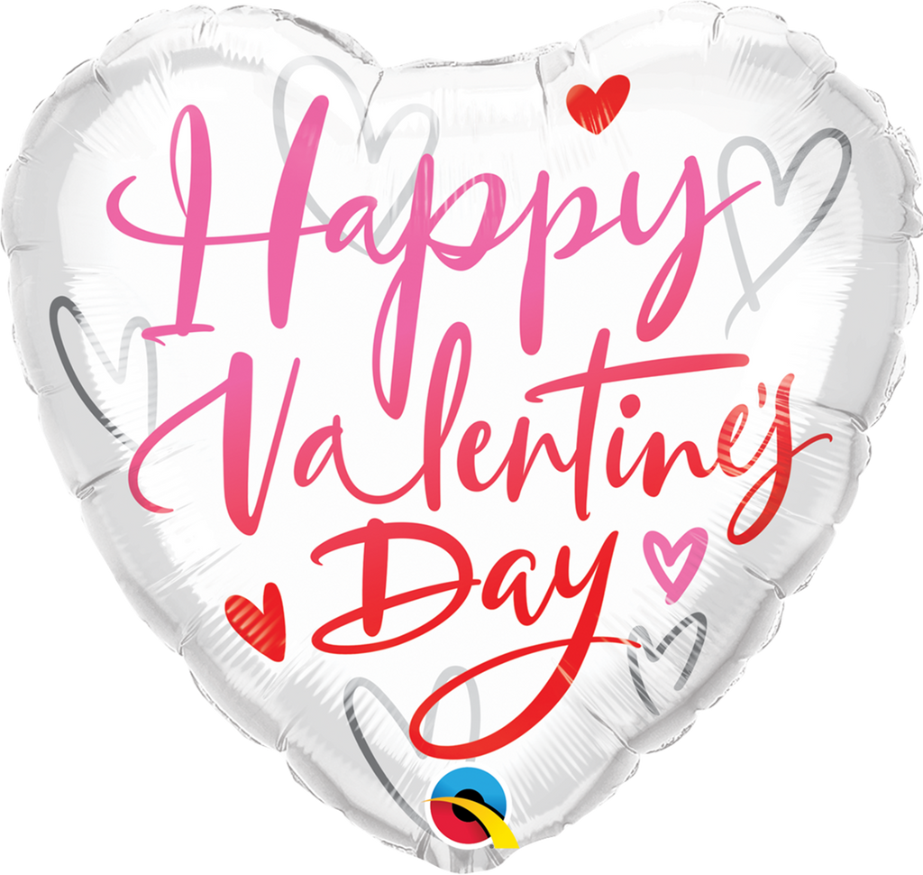 18" Heart Valentine's Day Casual Script Foil Balloon