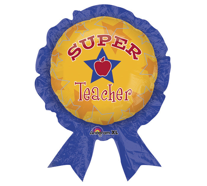 30" Super Teacher Balloon Award Ribbon