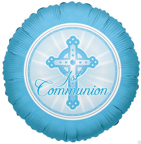 18" 1st Communion Blue Balloon