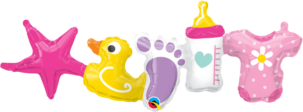 41" Baby Girl Garland Foil Balloon Airfill Only (2 Pack)