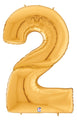 64" Foil Shaped Gigaloon Balloon Packaged Number 2 Gold