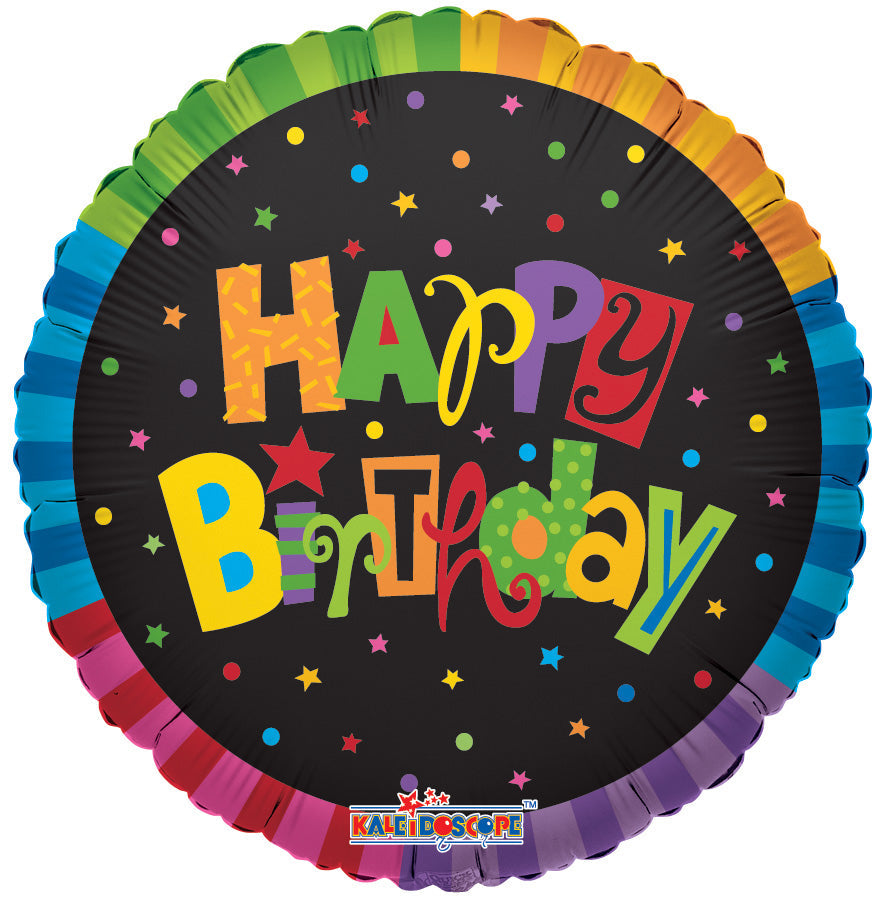 30" Happy Birthday Jazzy Colors Balloon