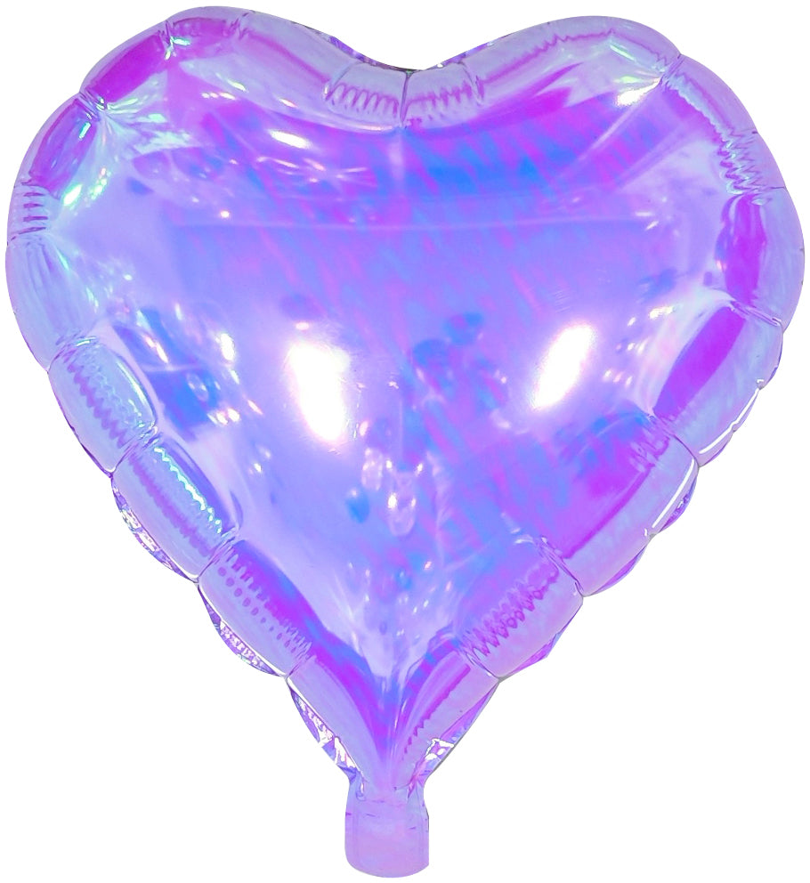 18 Inches Airfill Decor Only Pearl Lustrous Iridescent Purple Heart Balloons 
