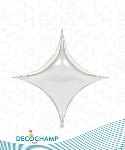 18 Inches Manufactured for Decochamp Brand Deco Starpoint Silver (5 Balloons Per Package)