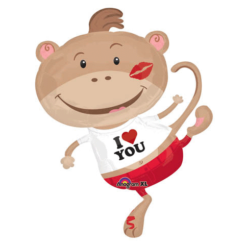 34" Monkey Lovin' SuperShape Balloon