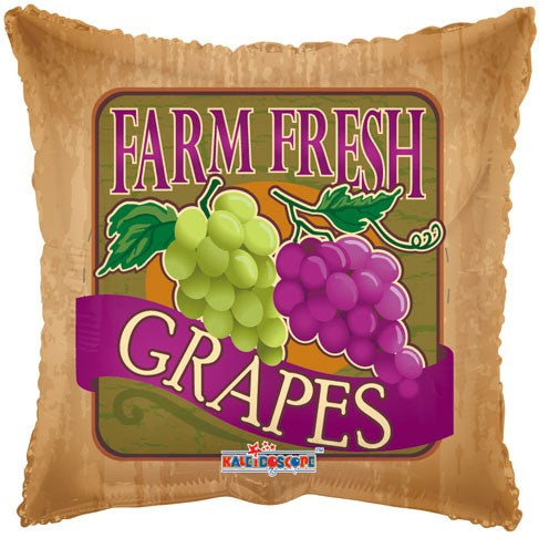 18" Farm Fresh Grapes Mylar Balloon