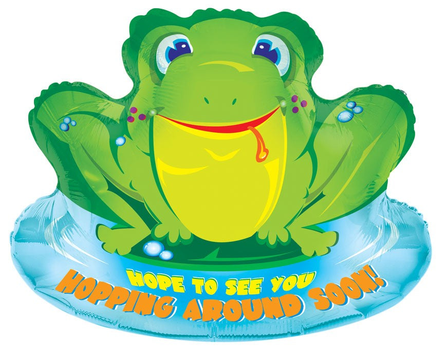 28" Frog Get Well Mylar Balloon