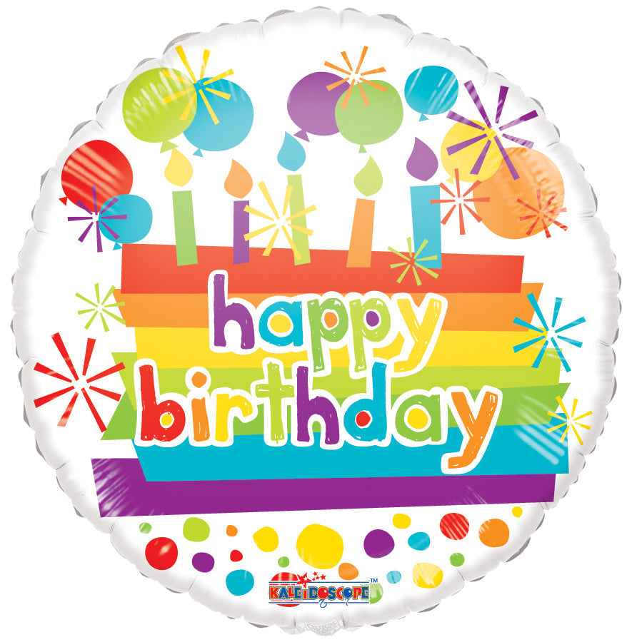 18" Happy Birthday Candles Gellibean Balloon