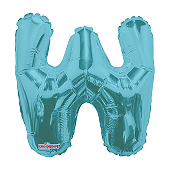 14" Airfill with Valve Only Letter W Light Blue Balloon