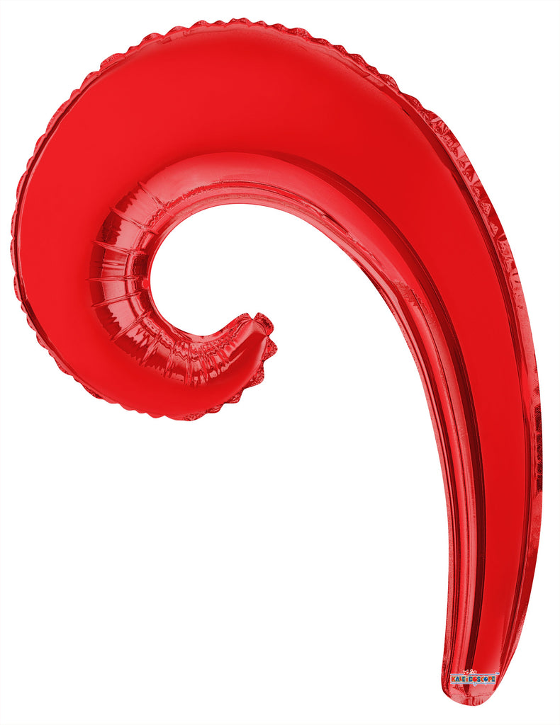 14" Airfill Only Kurly Wave Red Balloon