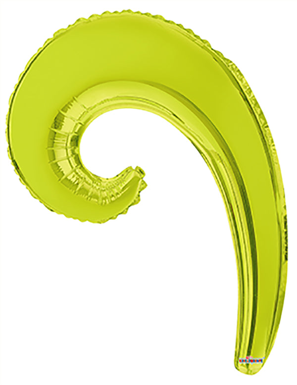 14" Airfill Only Kurly Wave Kiwi Balloon