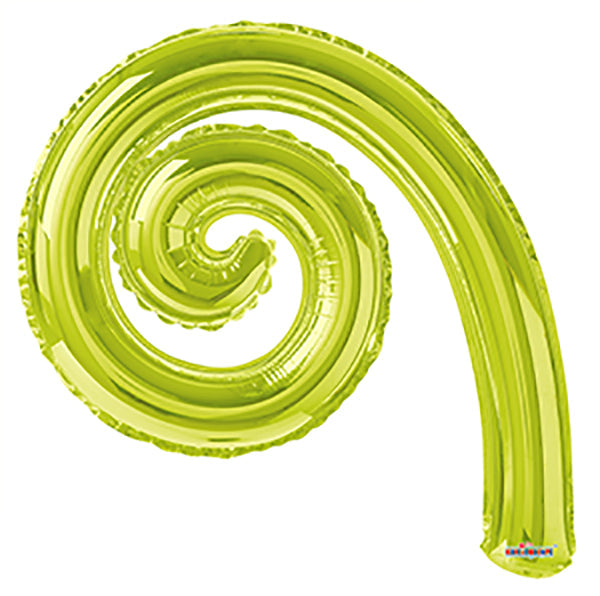14" Airfill Only Kurly Spiral Kiwi Balloon