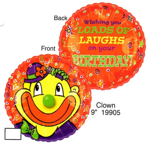 9" Airfill Only Lil' Fuzzies Birthday Clown balloon