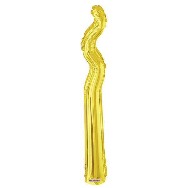 14" Airfill Only Airfill Only Kurly Zig Zag Gold Balloon