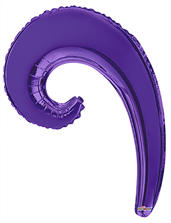 14" Airfill Only Kurly Wave Purple Balloon