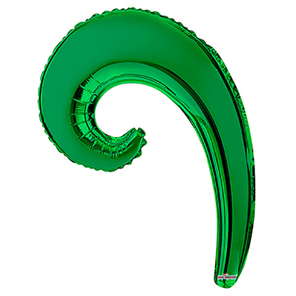 14" Airfill Only Kurly Wave Green Balloon