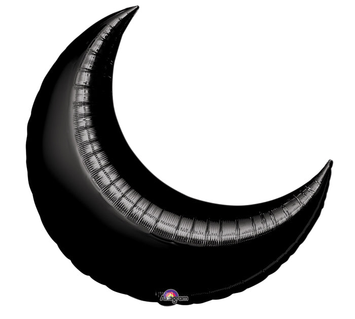 35" Black Crescent Moon Balloon