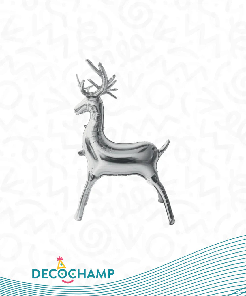 20 Inches Manufactured for Decochamp Brand 20 Inches Silver Reindeer Shown as Packaged Balloon