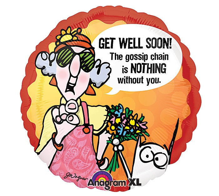 18" Maxine Get Well Soon! Mylar Balloon