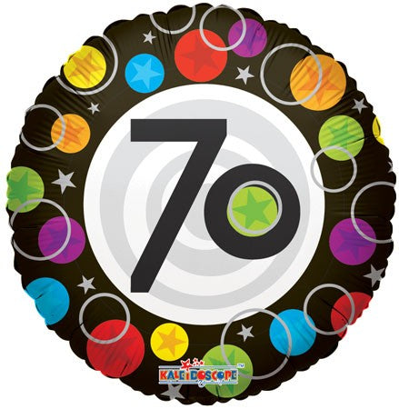 18" Number Seventy With Black Boarder Balloon