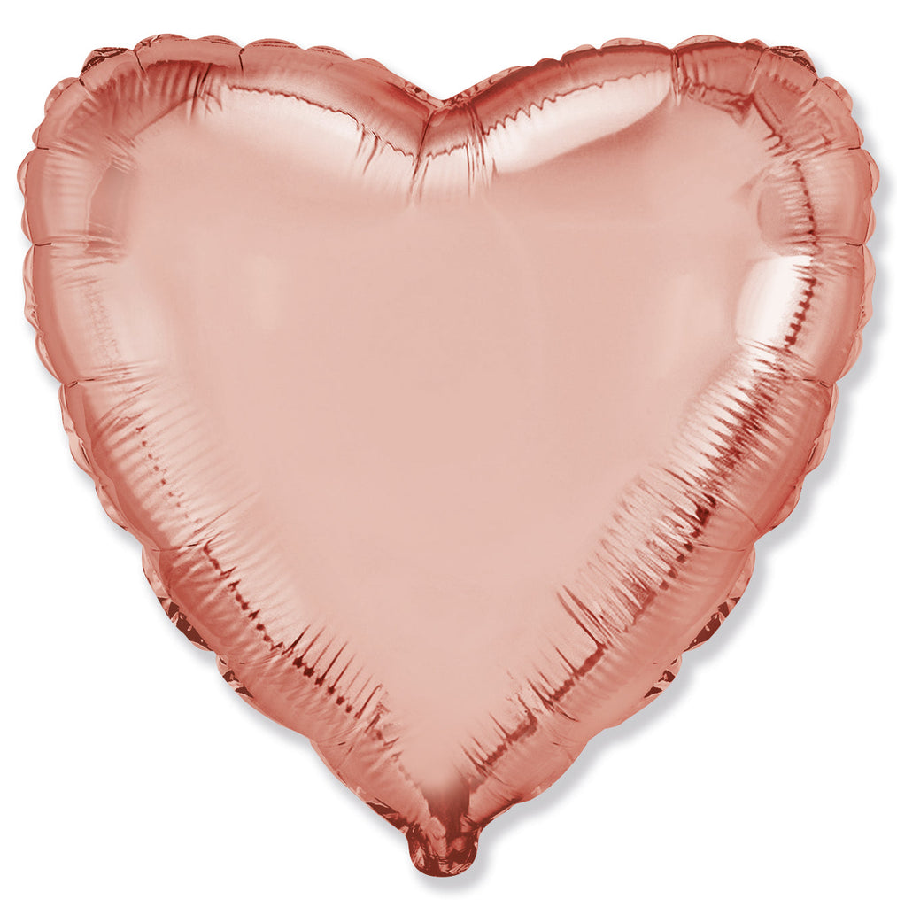 Not Inflated 9 Inches Airfill Only Mini Rose Gold Heart Solid Color Foil Balloons Manufactured by Flexmetal