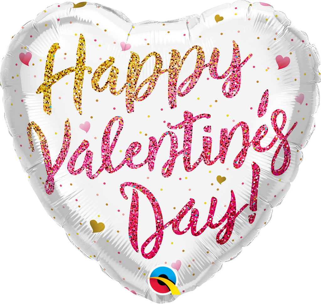 18" Heart Valentine's Glitter Ombre Foil Balloon