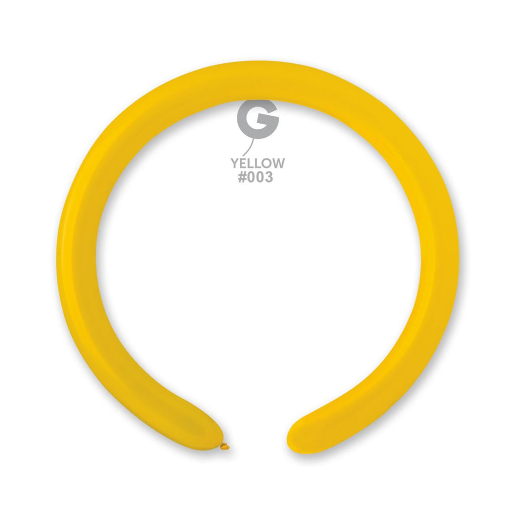 160G Gemar Latex Balloons (Bag of 50) Modelling/Twisting Deep Yellow*