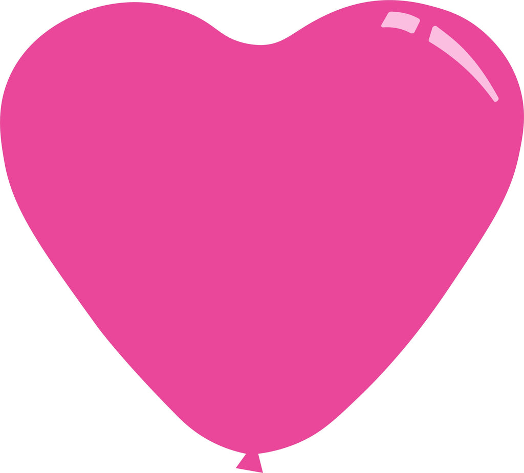 7" Deco Fuchsia Decomex Heart Shaped Latex Balloons (100 Per Bag)