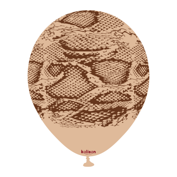 12" Safari Snake Blush Printed Kalisan Latex Balloons (25 Per Bag)