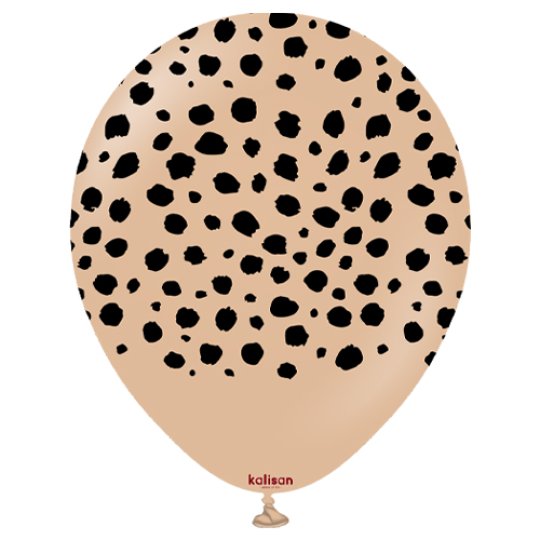 12" Safari Cheetah Desert Sand Printed Kalisan Latex Balloons (25 Per Bag)